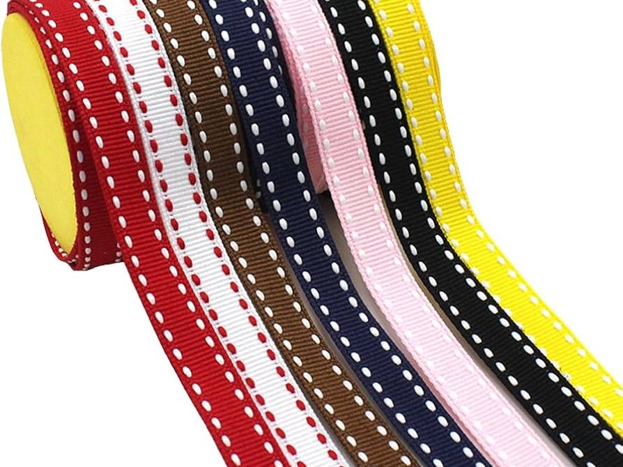 Gross grain ribbon with saddle-stitch edges