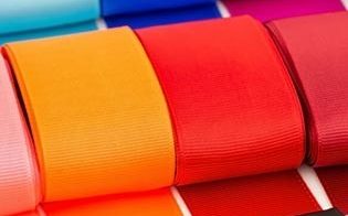 Gross grain ribbon rolls across the colour range