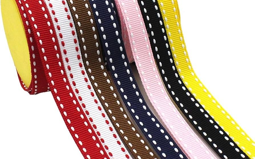 Gross grain ribbon with saddle-stitch edges
